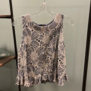 Bloomingdales - Sunday in Brooklyn eyelet ruffle top size M